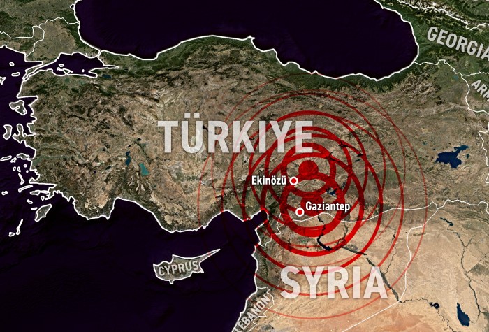 Karte Erdbeben Türkei Syrien 2023