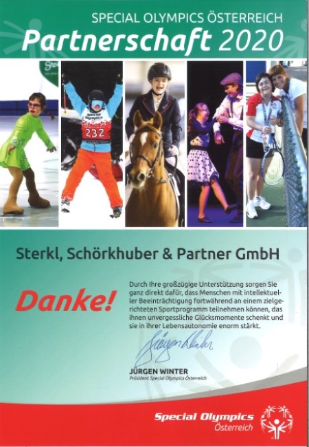 Certificate - Partner of the Special Olympics 2020